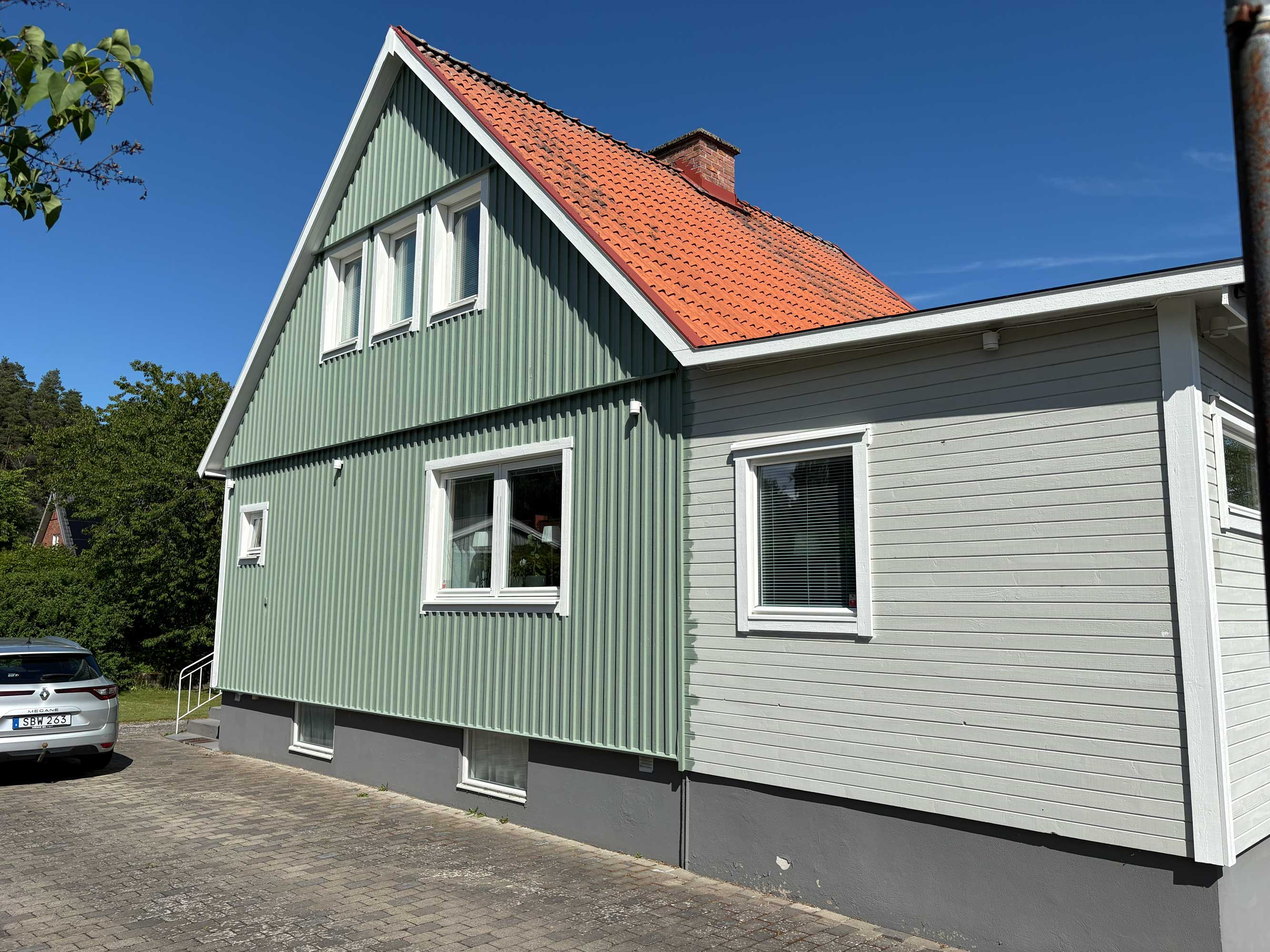 Fasad Villa Måla Grön